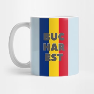 Bucharest City in Romanian Flag Vertical Mug